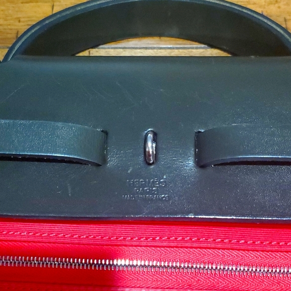 AUTHENTIC Hermes canvas and black leather tote bag - Picture 3 of 7